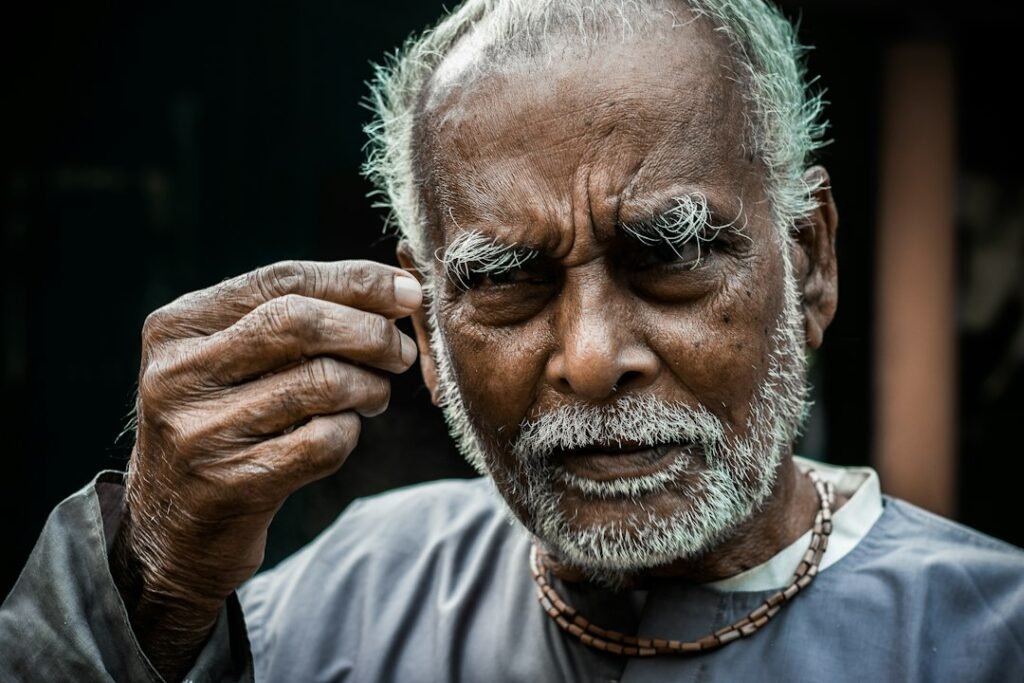 Elderly man, representing Shani (Saturn) remedies