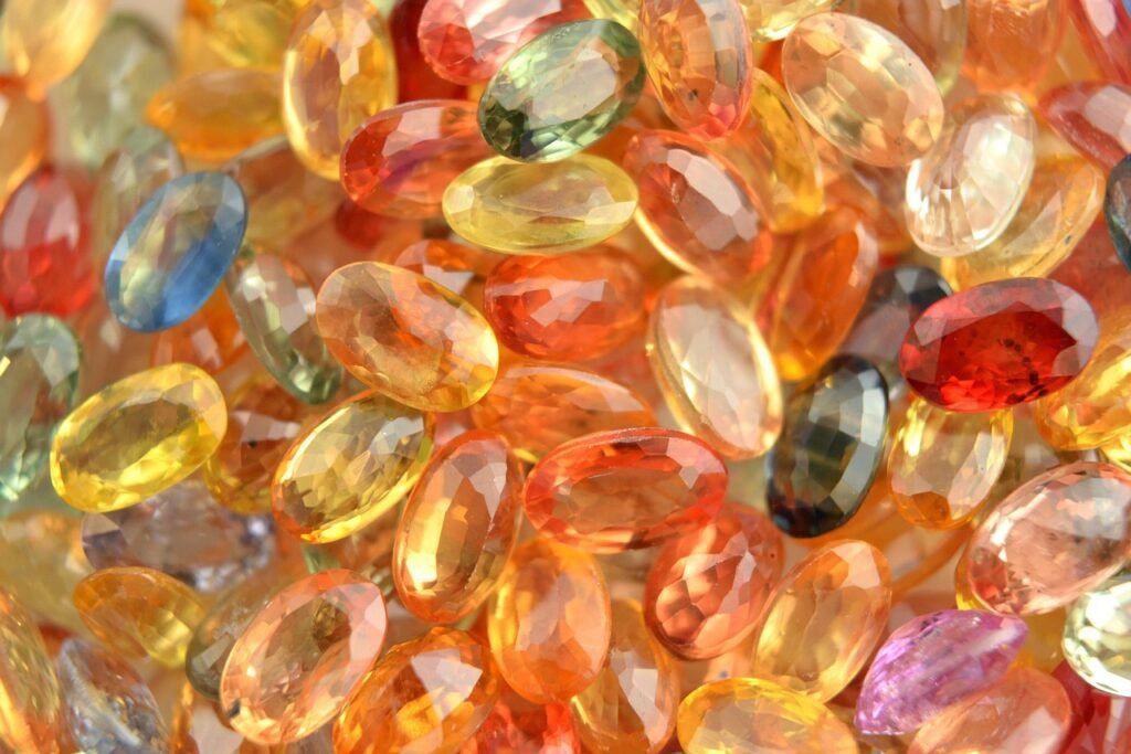 Colourful cut sapphires used as Vedic gemstone remedies