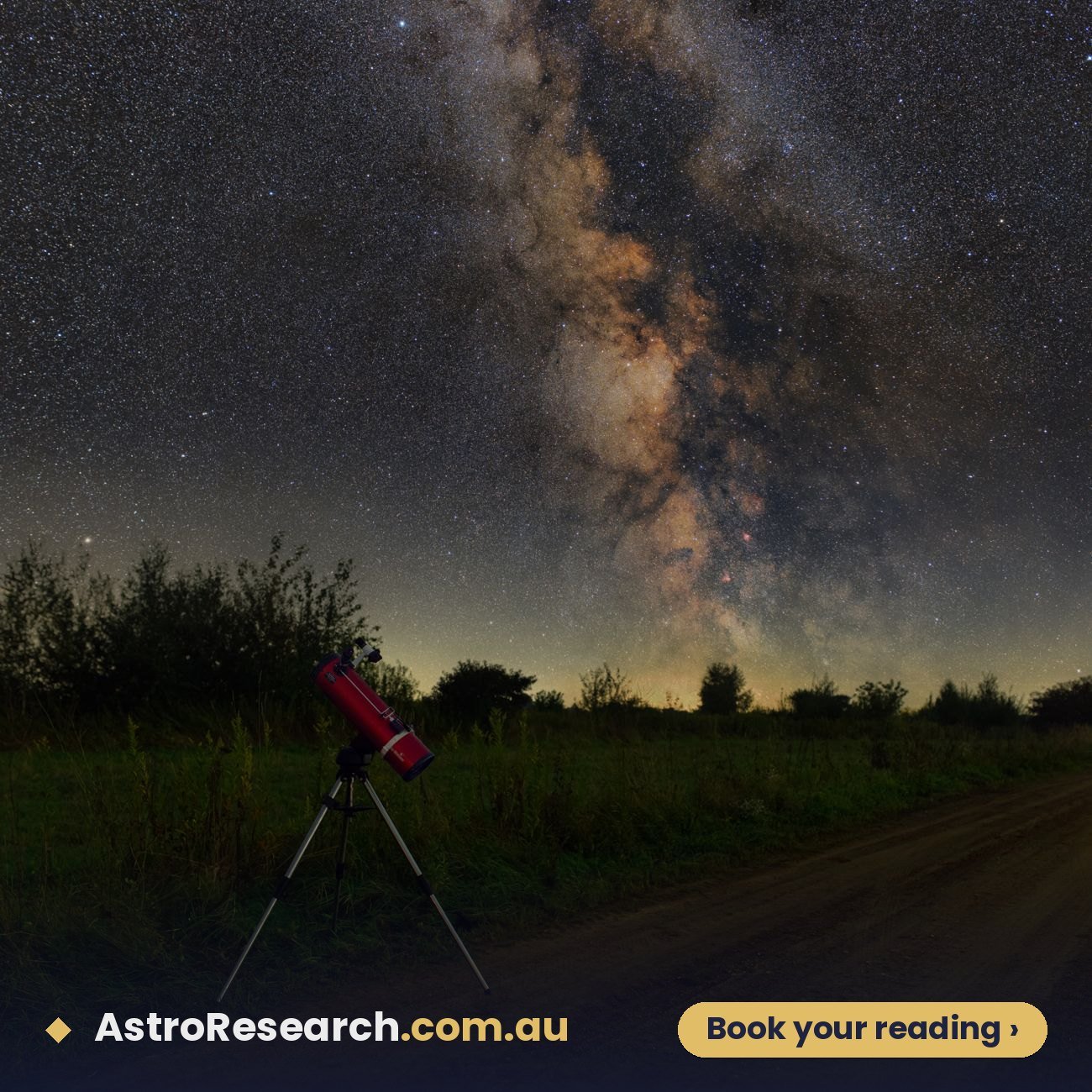 Telescope under the Milky Way for an in-depth predictive horoscope